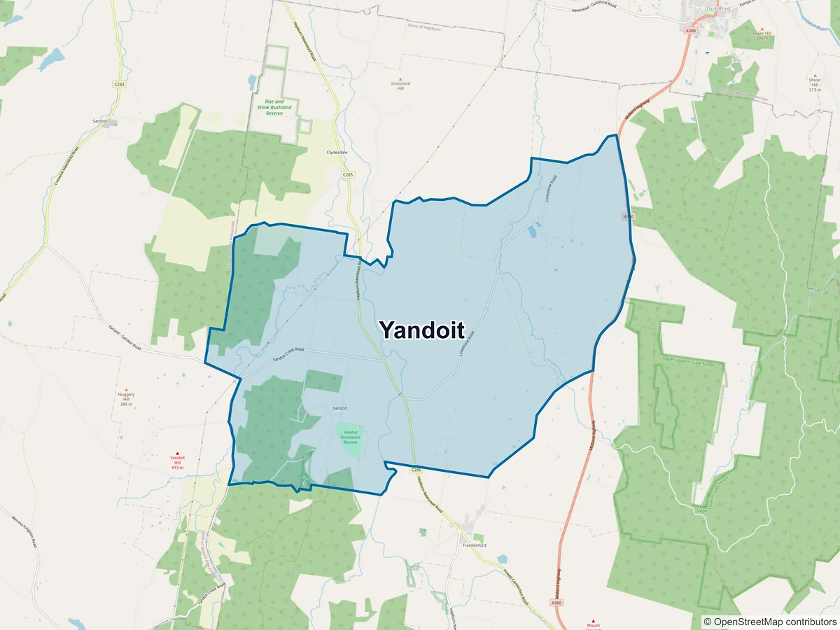 Map of Yandoit, VIC, Australia
