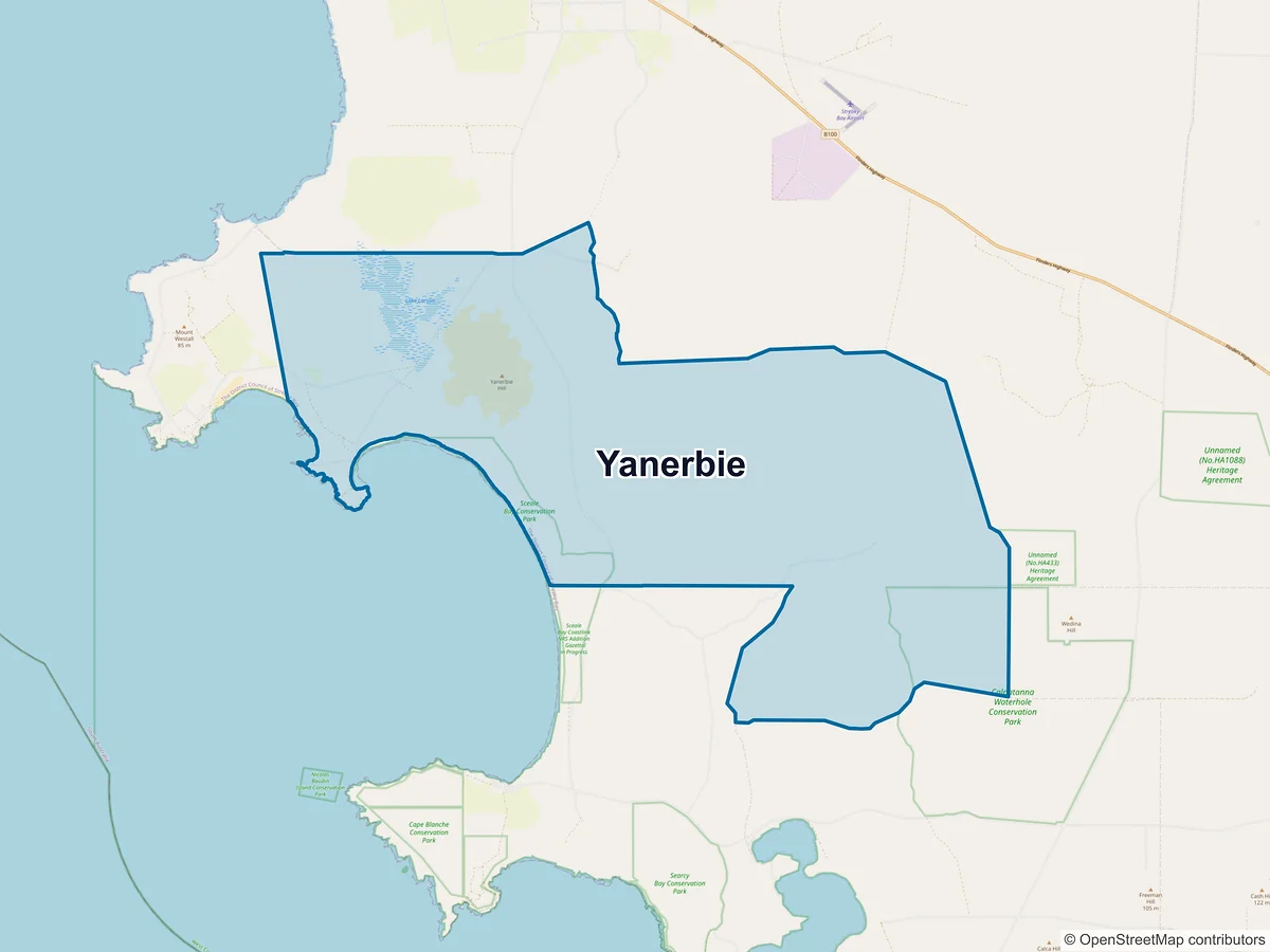 Map of Yanerbie, SA, Australia