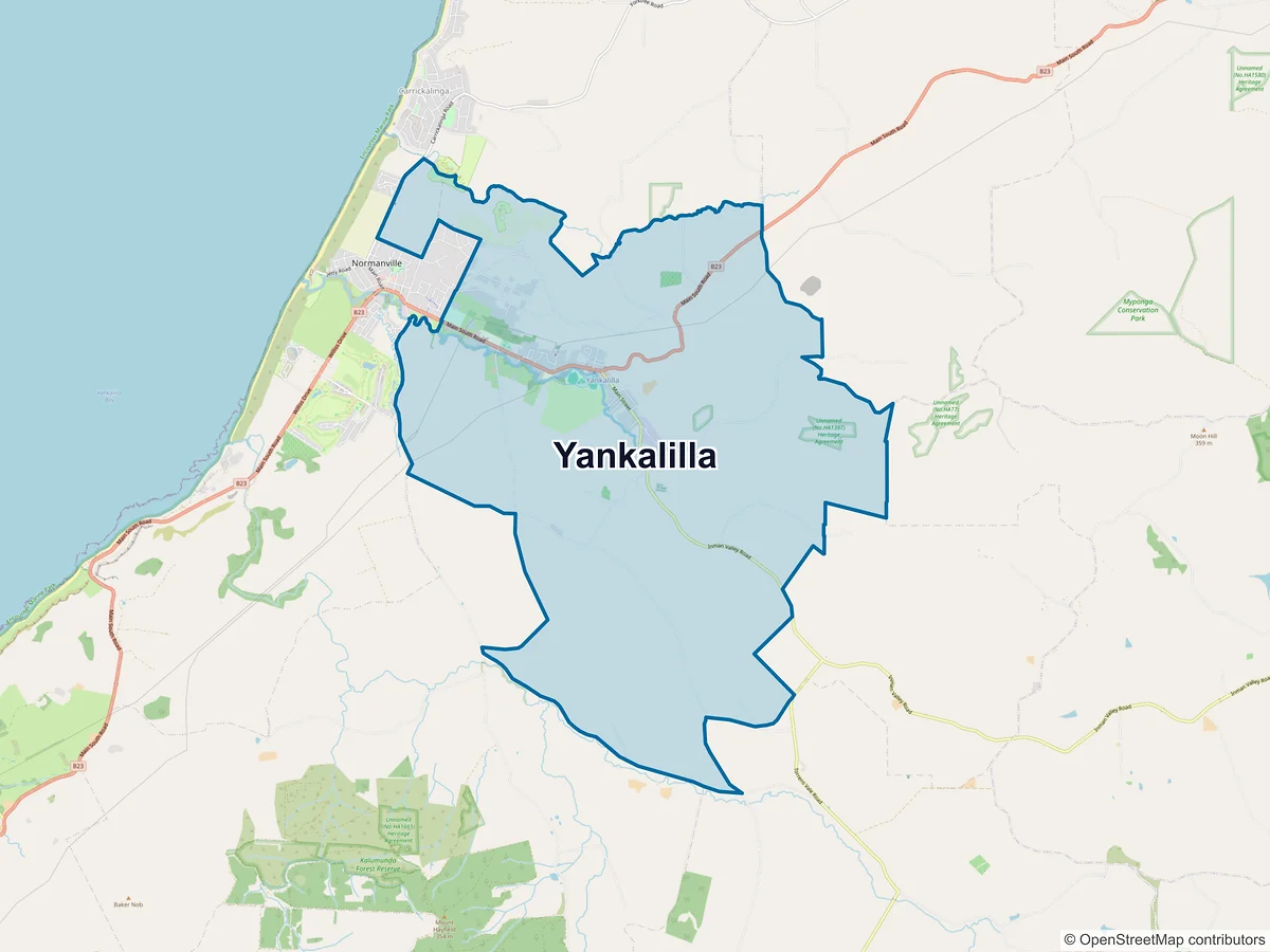 Map of Yankalilla, SA, Australia