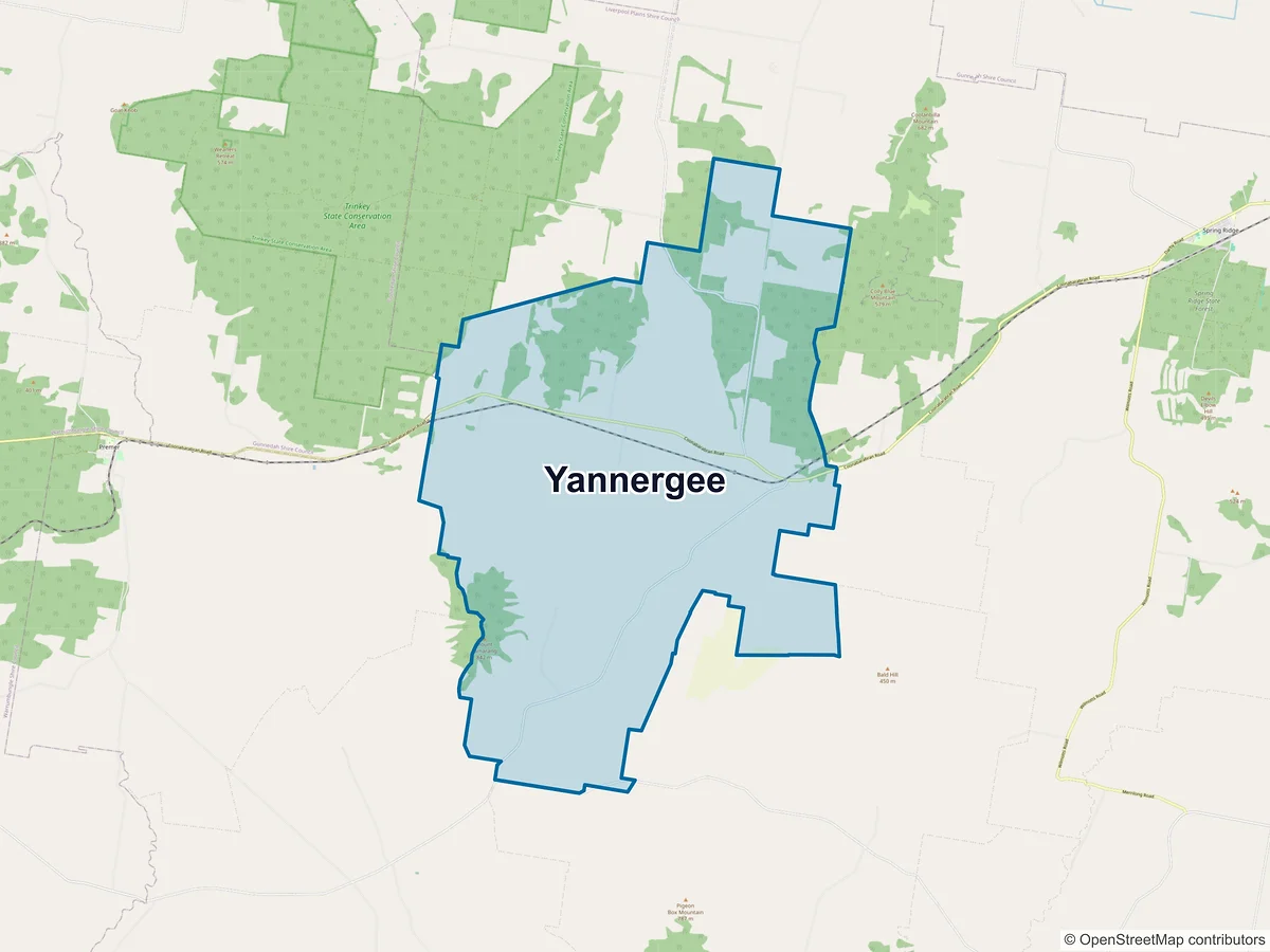 Map of Yannergee, NSW, Australia