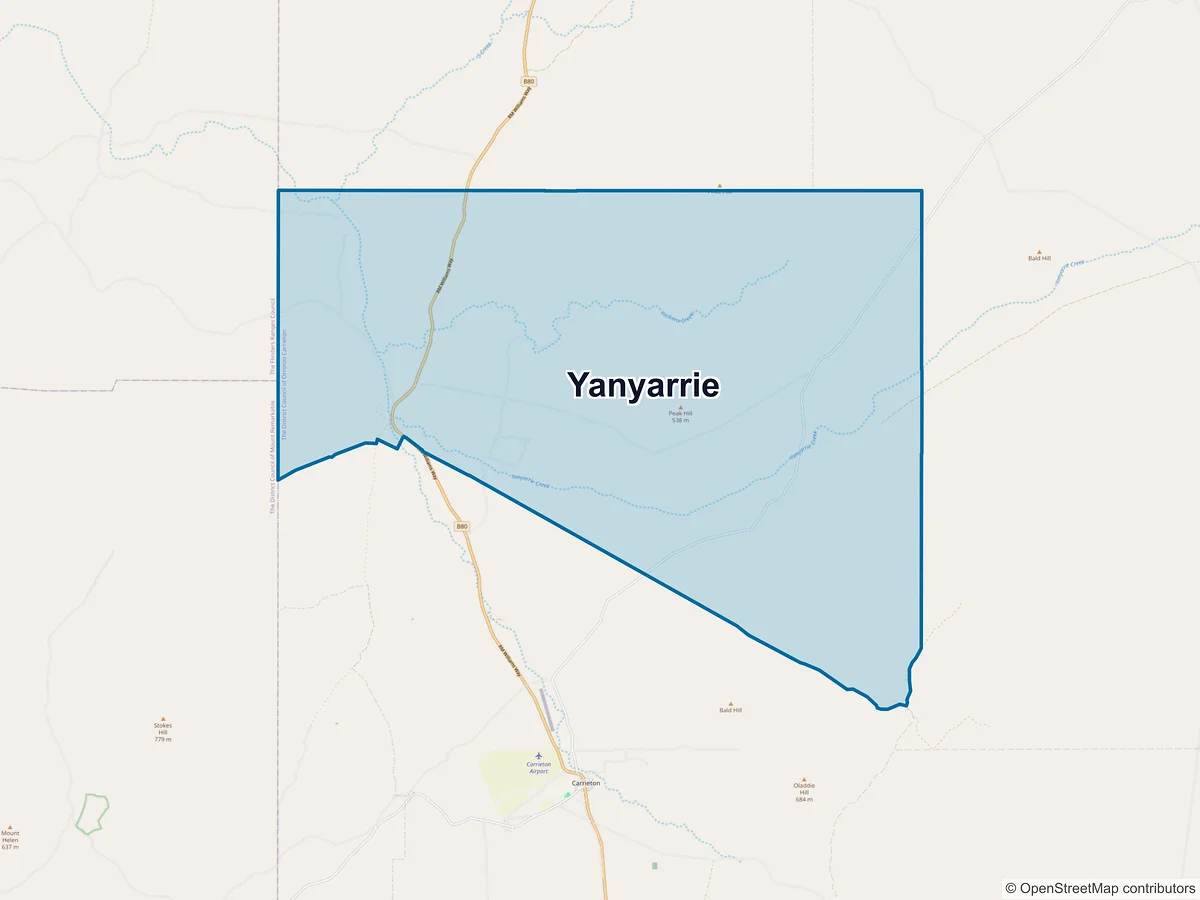 Map of Yanyarrie, SA, Australia