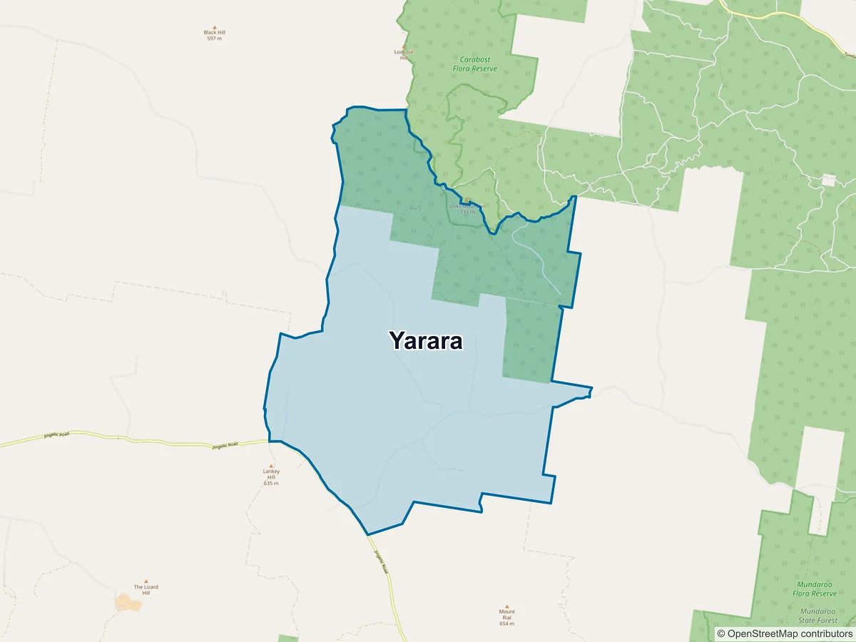 Map of Yarara, NSW, Australia