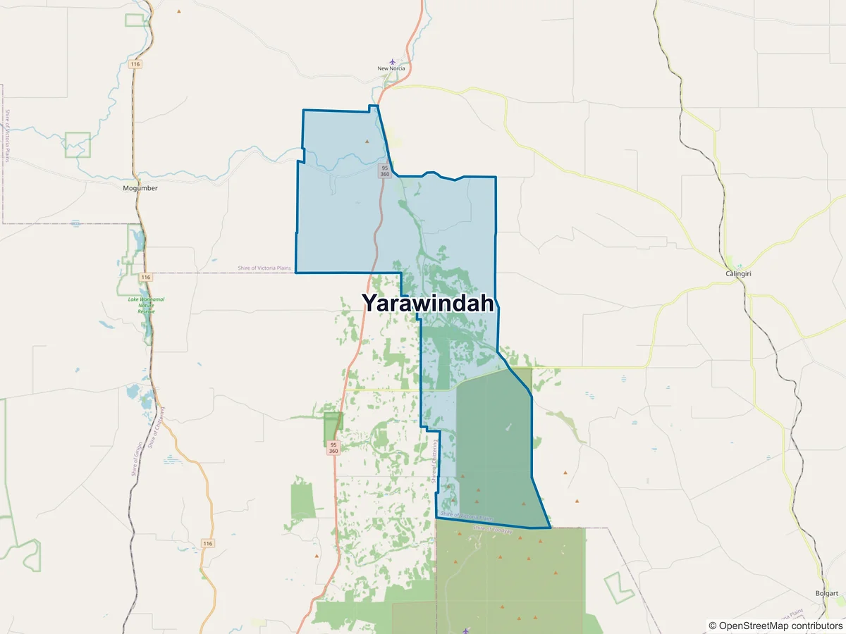 Map of Yarawindah, WA, Australia