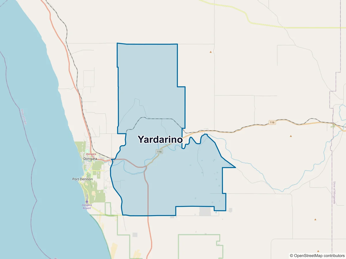 Map of Yardarino, WA, Australia