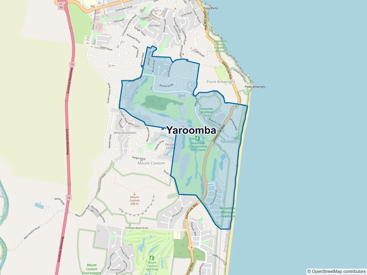 Map of Yaroomba, QLD, Australia