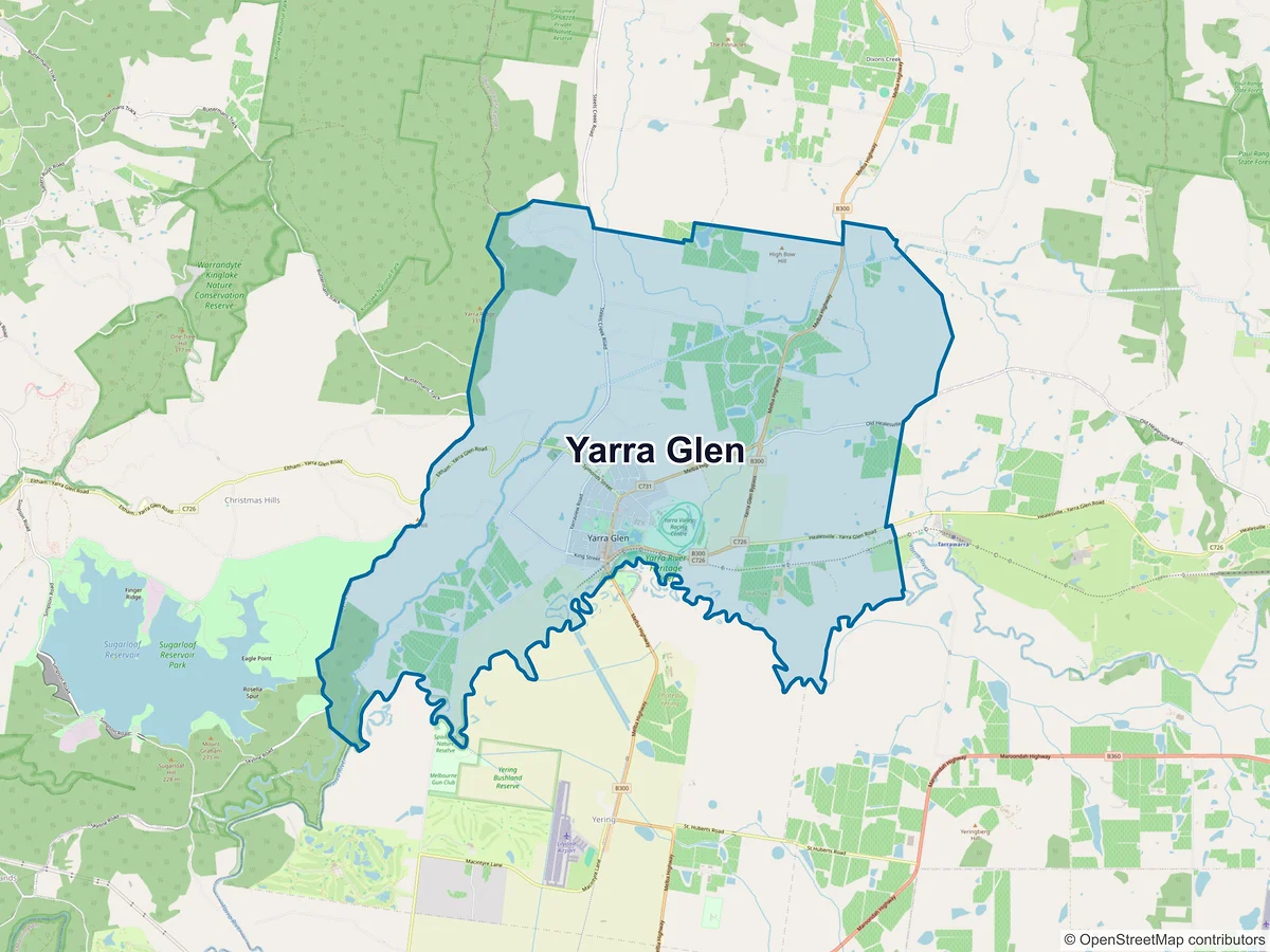 Map of Yarra Glen, VIC, Australia