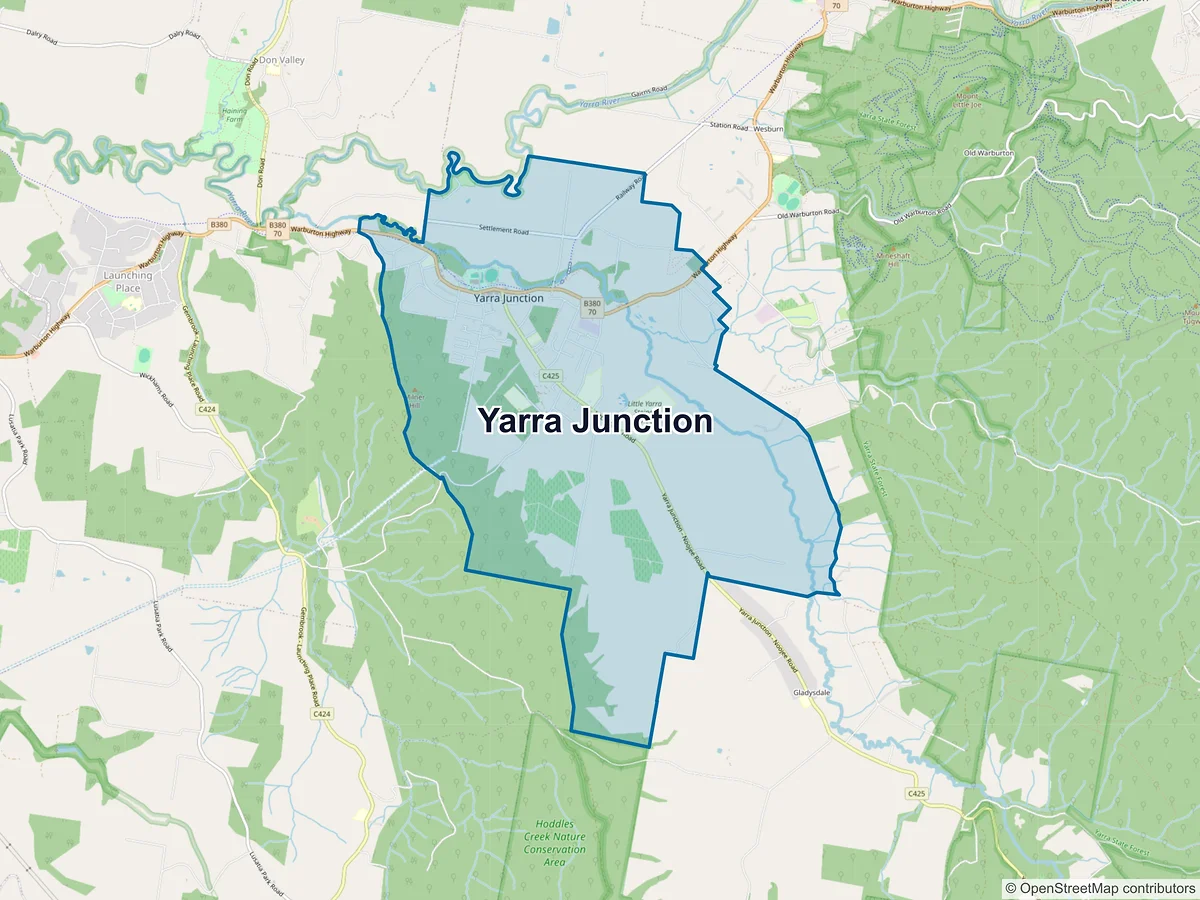 Map of Yarra Junction, VIC, Australia