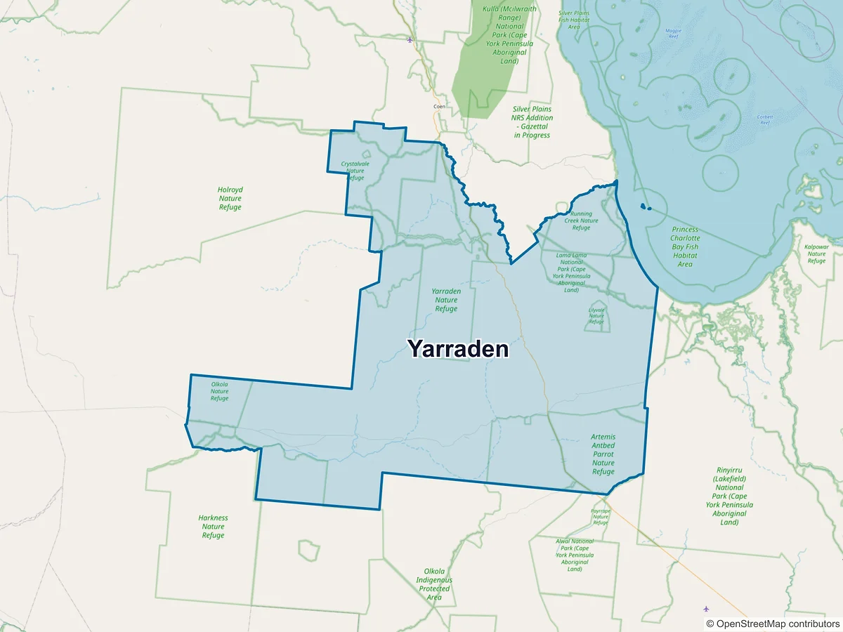 Map of Yarraden, QLD, Australia