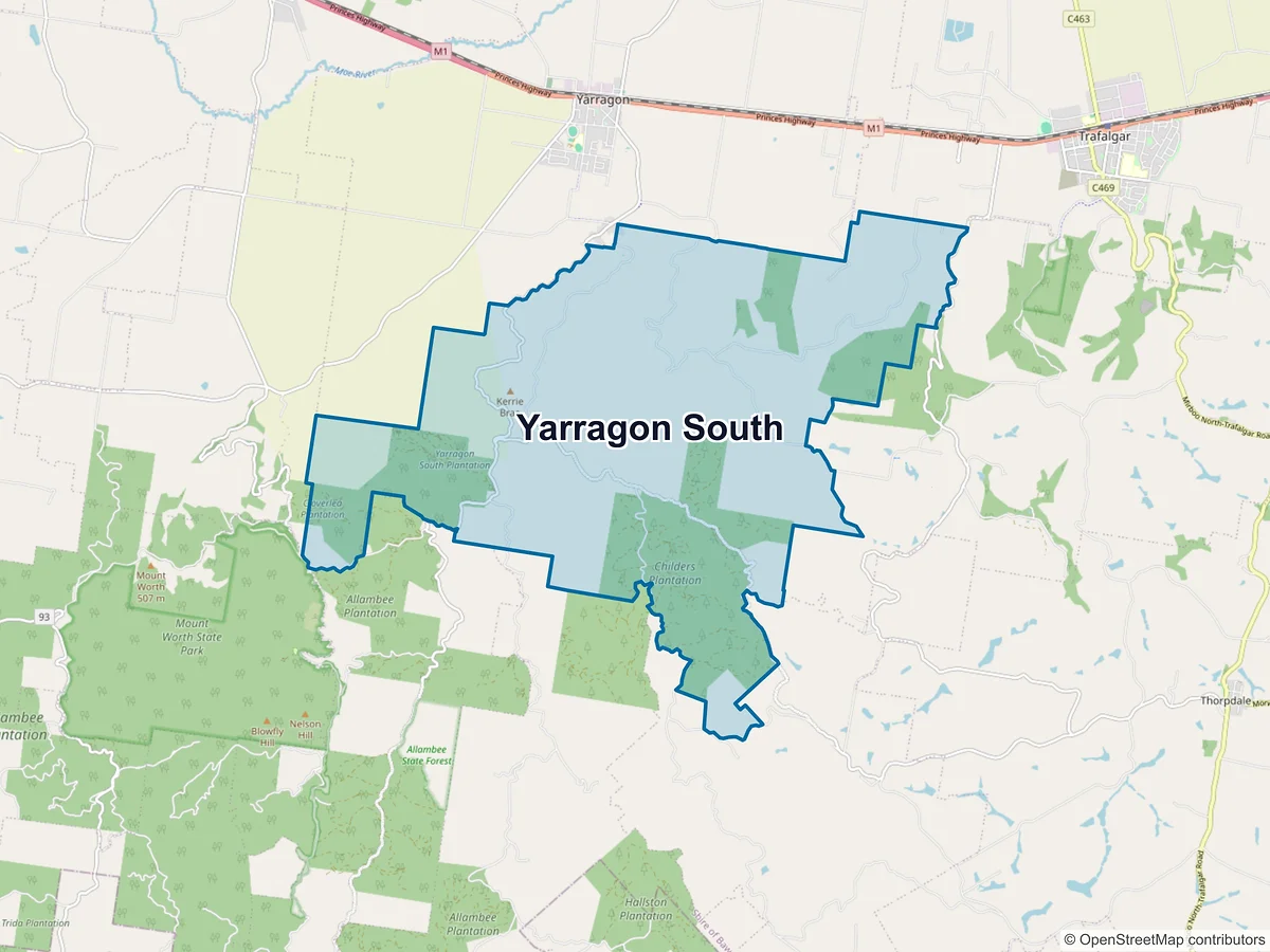 Map of Yarragon South, VIC, Australia