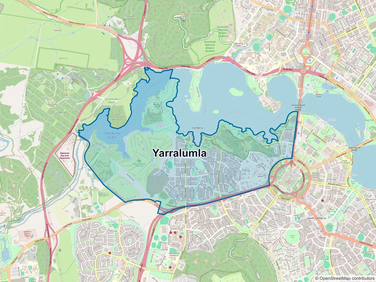 Map of Yarralumla, ACT, Australia