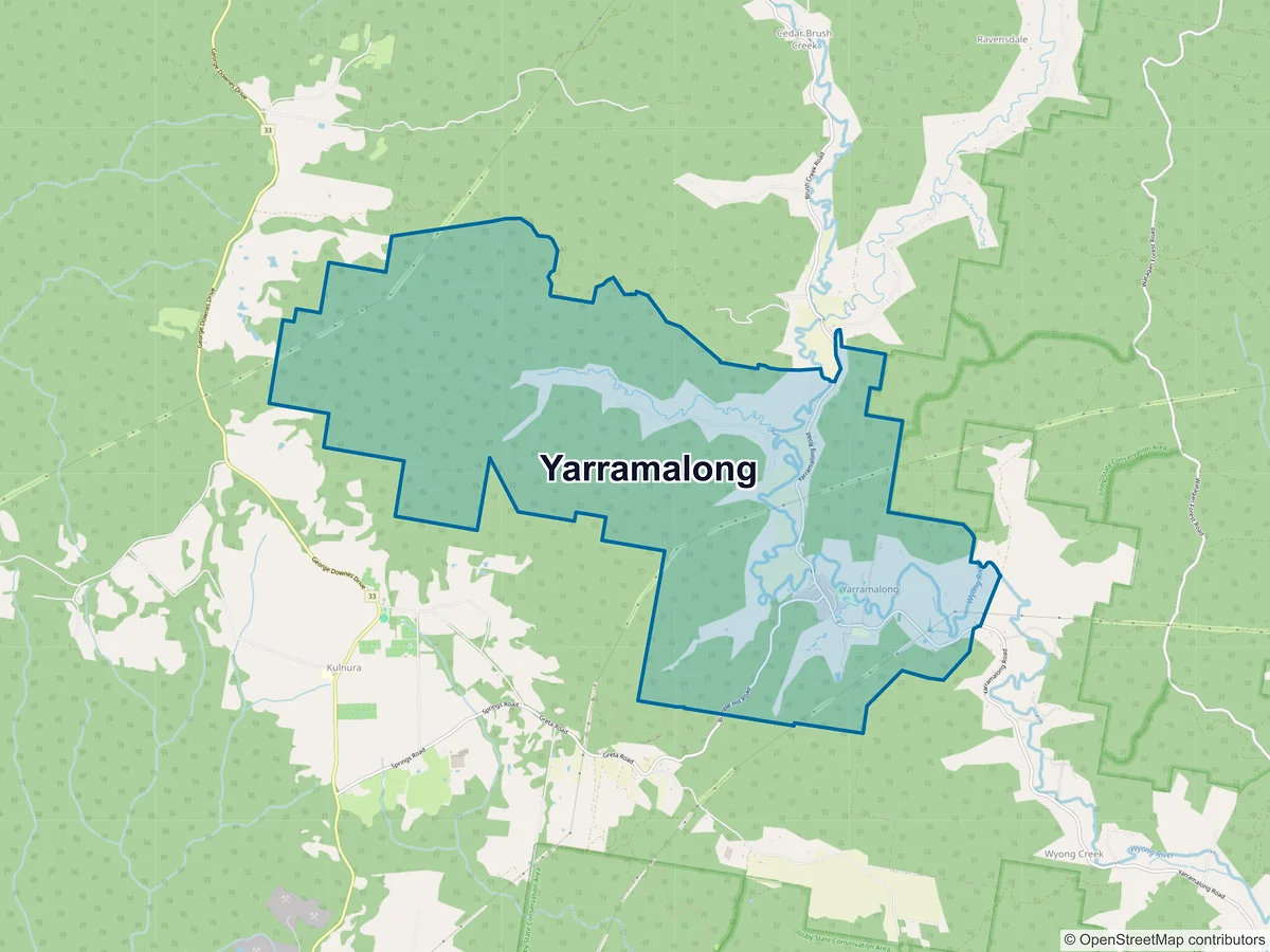 Map of Yarramalong, NSW, Australia