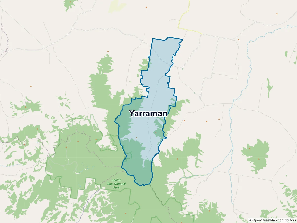 Map of Yarraman, NSW, Australia