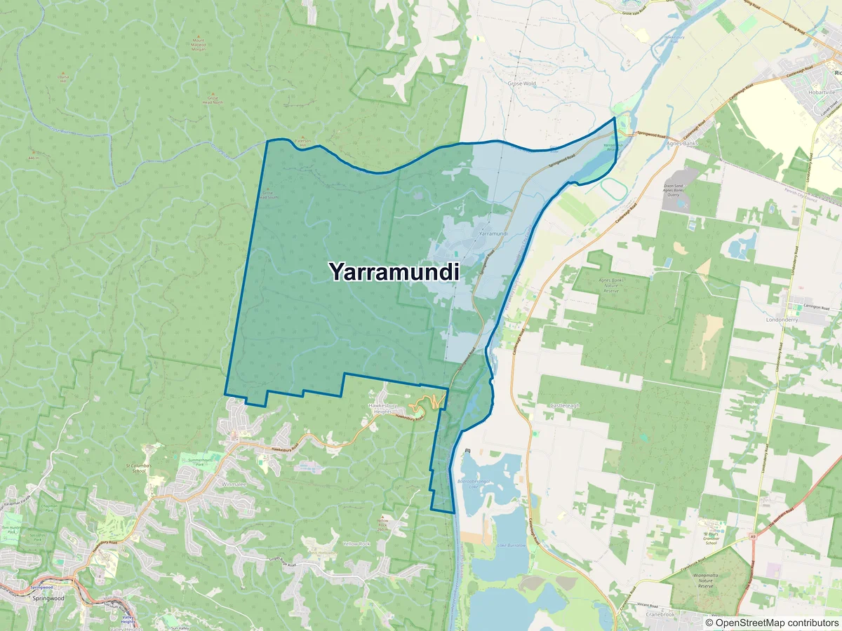 Map of Yarramundi, NSW, Australia