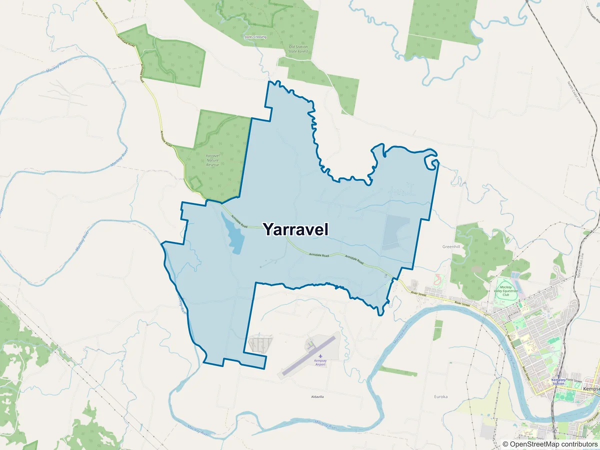 Map of Yarravel, NSW, Australia