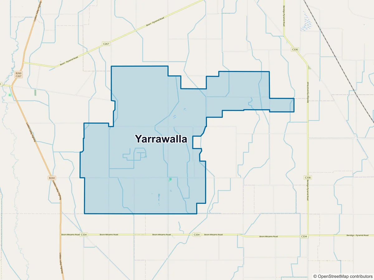 Map of Yarrawalla, VIC, Australia