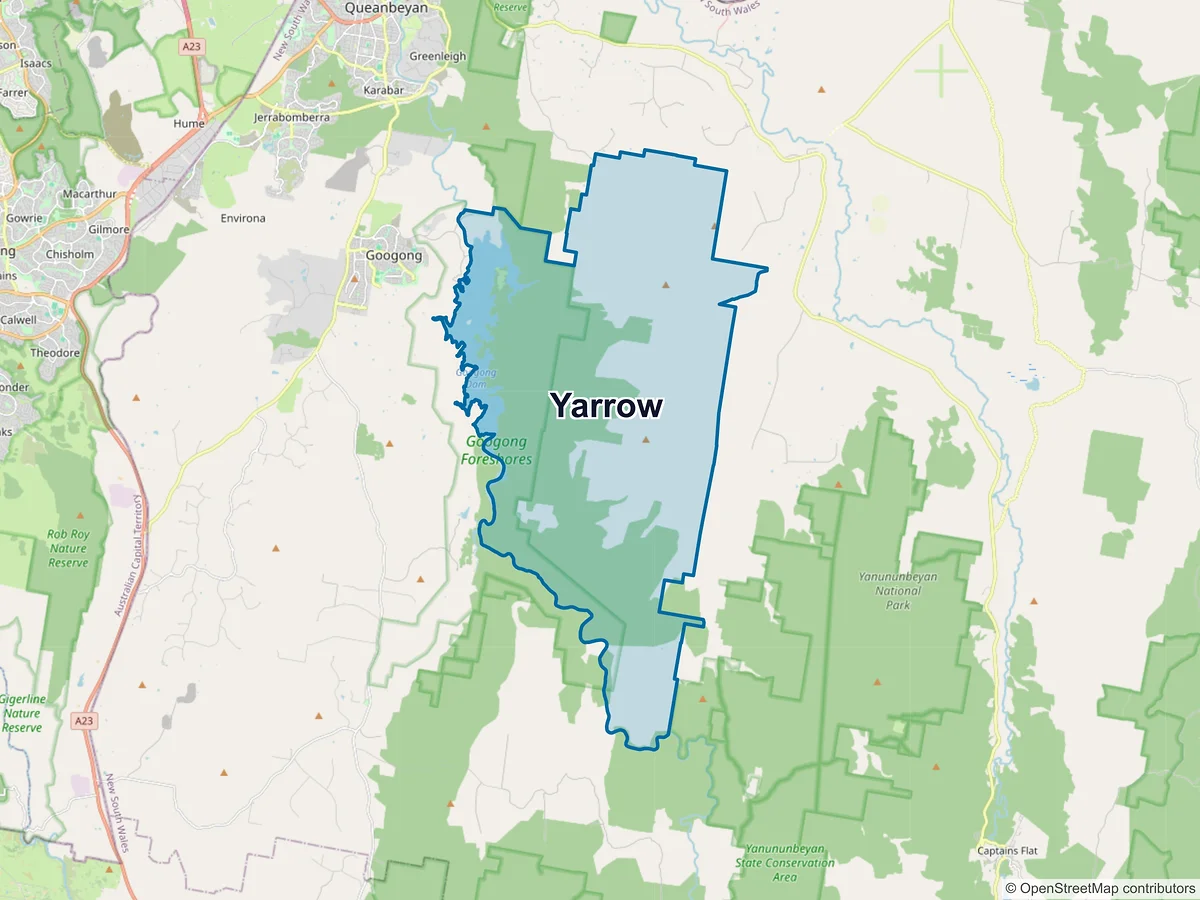 Map of Yarrow, NSW, Australia