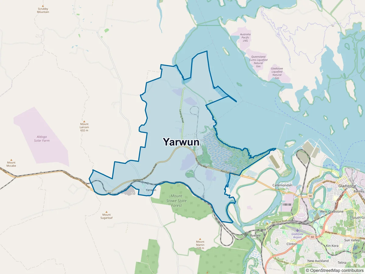 Map of Yarwun, QLD, Australia