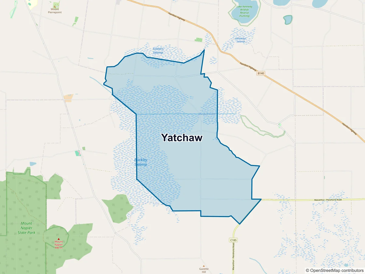 Map of Yatchaw, VIC, Australia