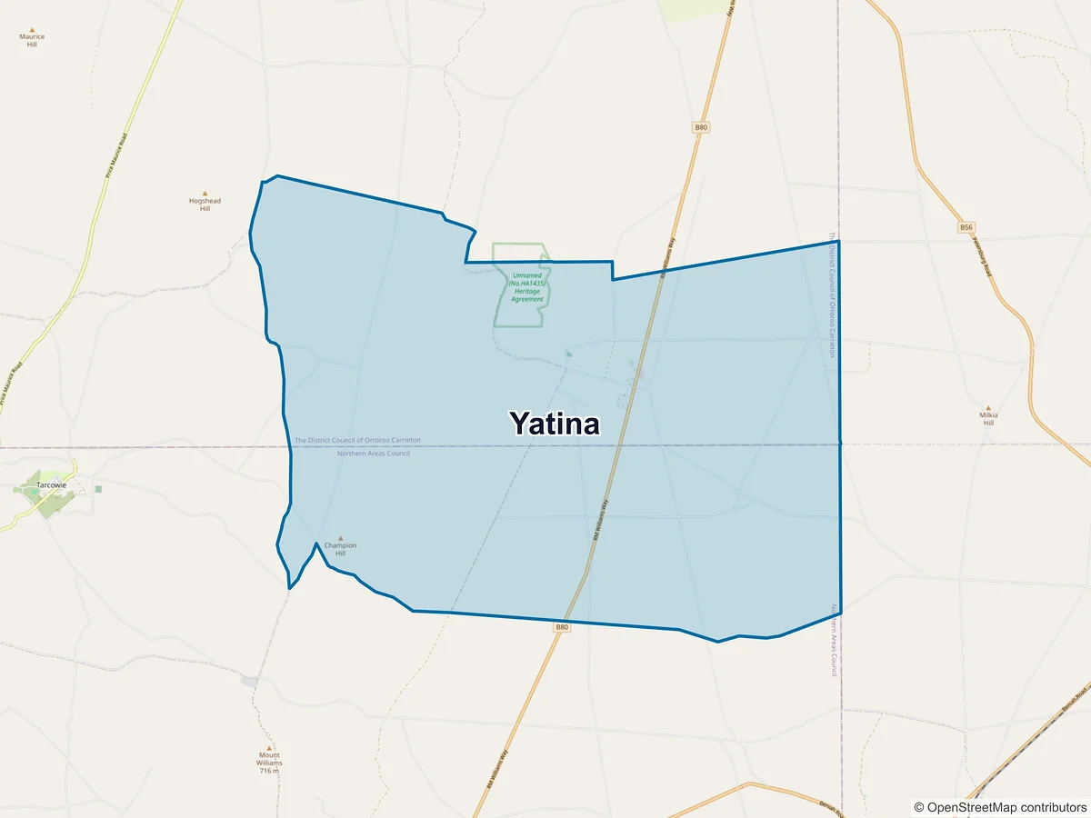 Map of Yatina, SA, Australia
