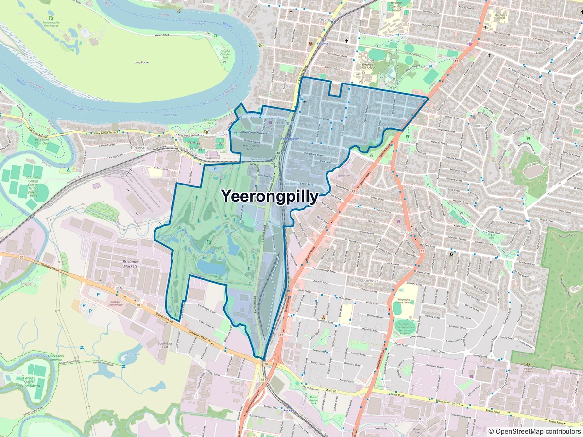 Map of Yeerongpilly, QLD, Australia
