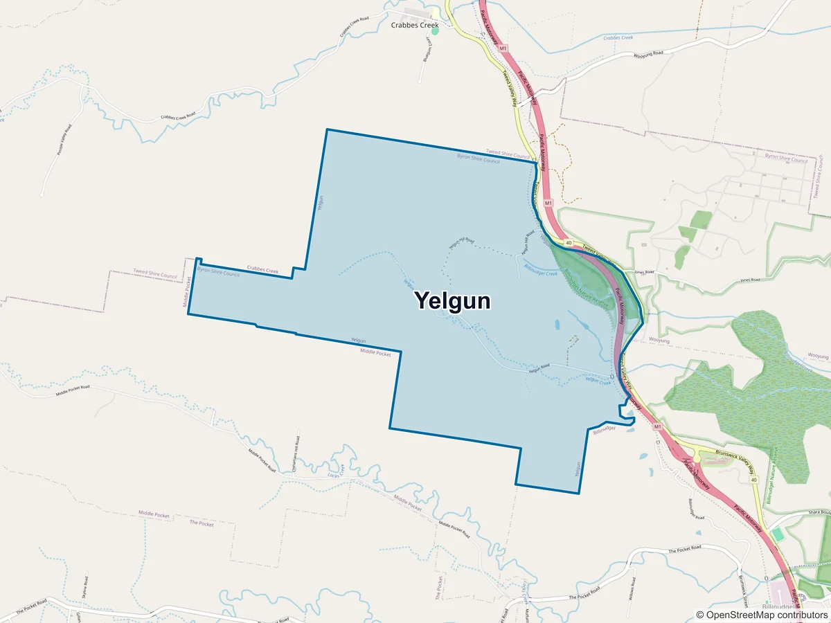 Map of Yelgun, NSW, Australia