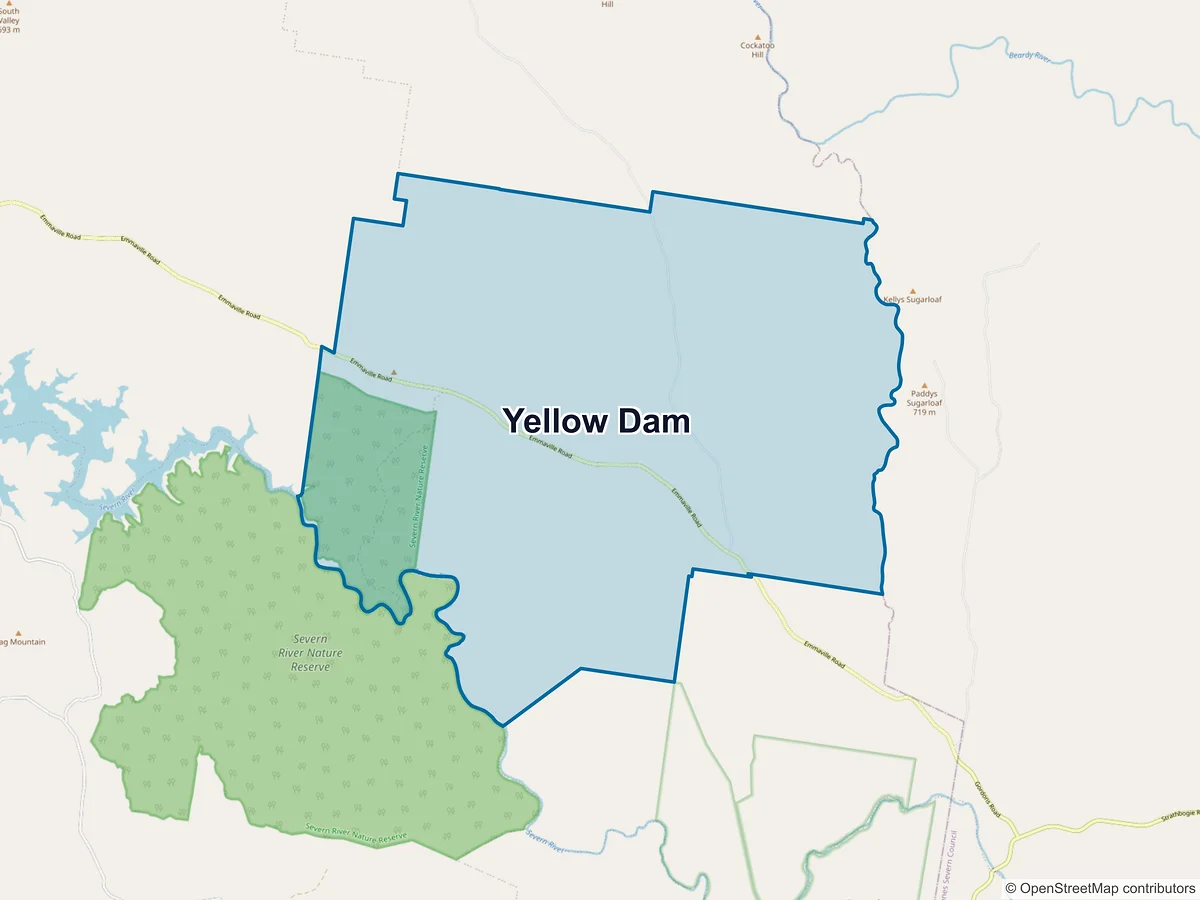 Map of Yellow Dam, NSW, Australia