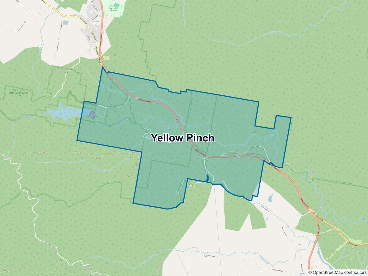 Map of Yellow Pinch, NSW, Australia