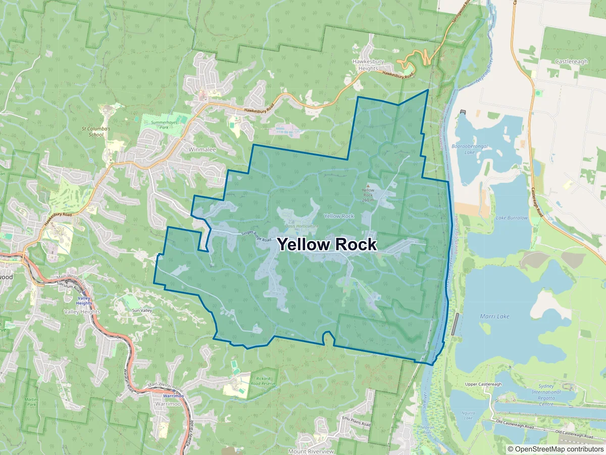 Map of Yellow Rock, NSW, Australia