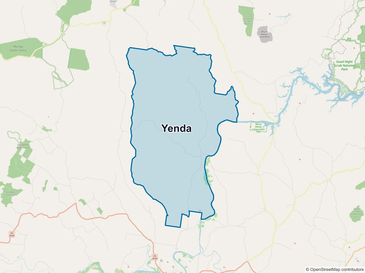 Map of Yenda, QLD, Australia