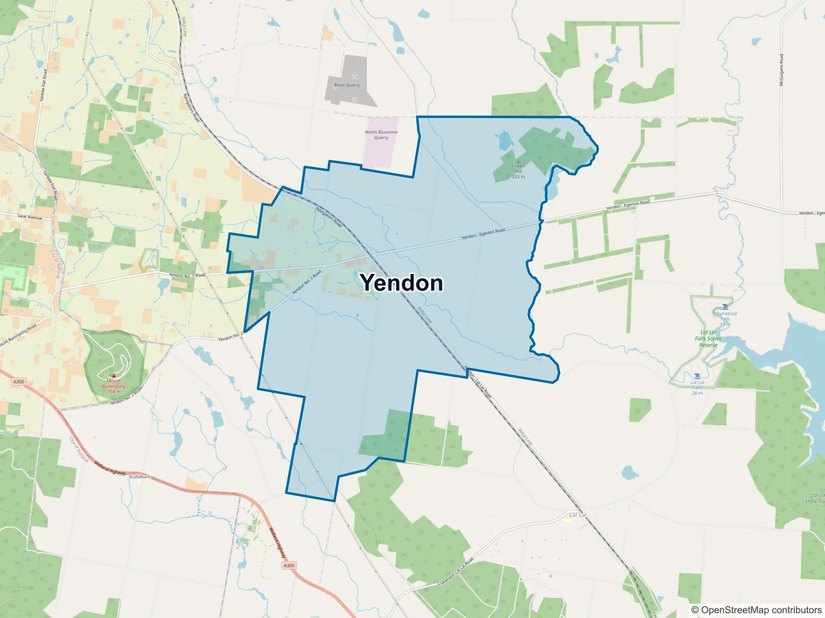 Map of Yendon, VIC, Australia