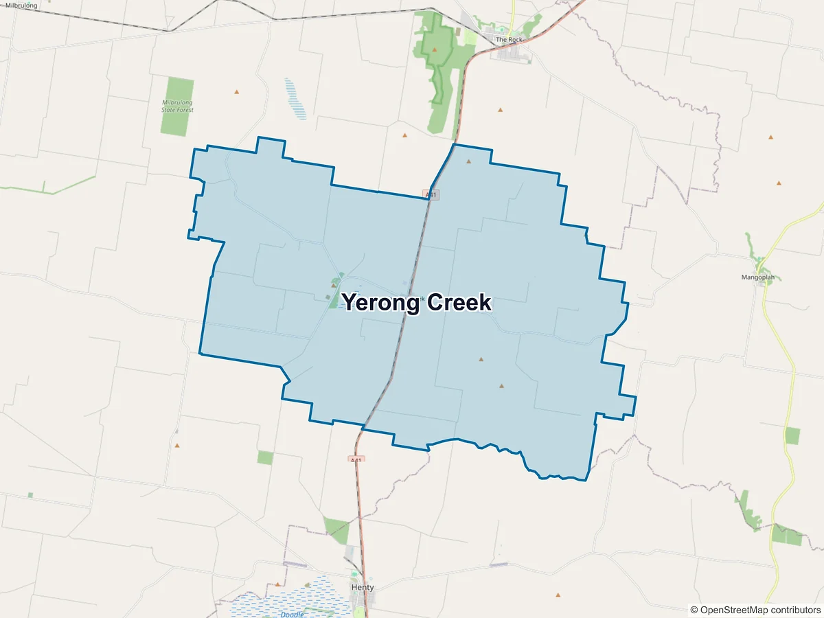 Map of Yerong Creek, NSW, Australia