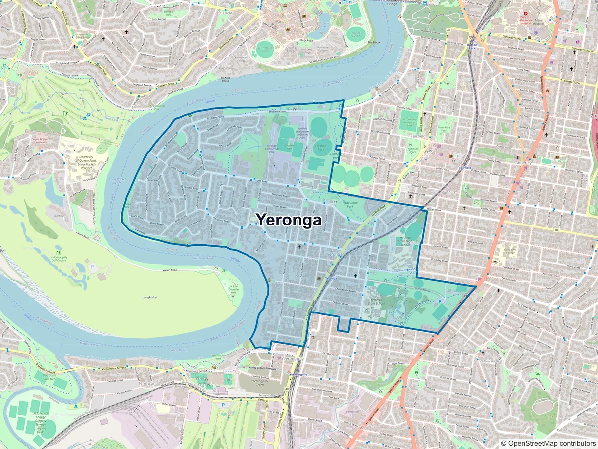 Map of Yeronga, QLD, Australia