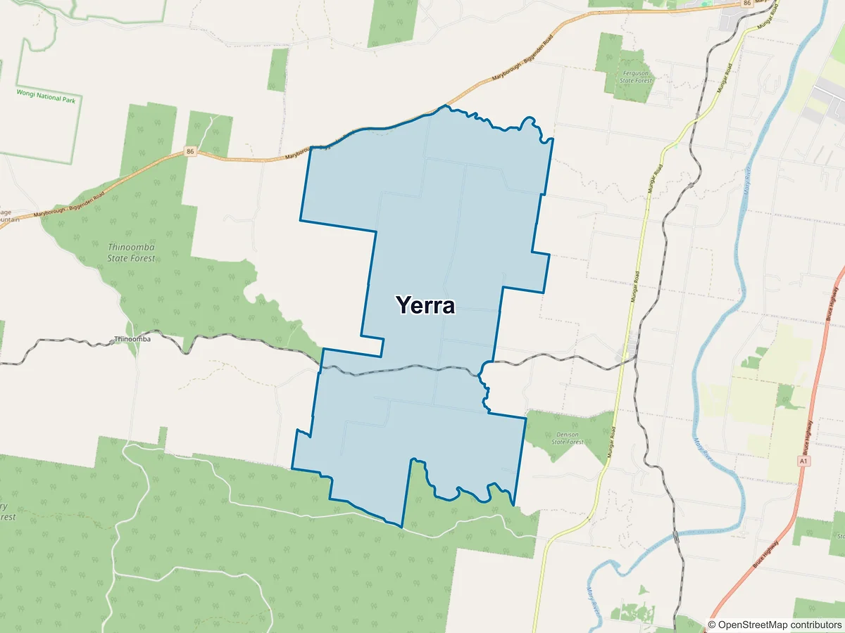 Map of Yerra, QLD, Australia