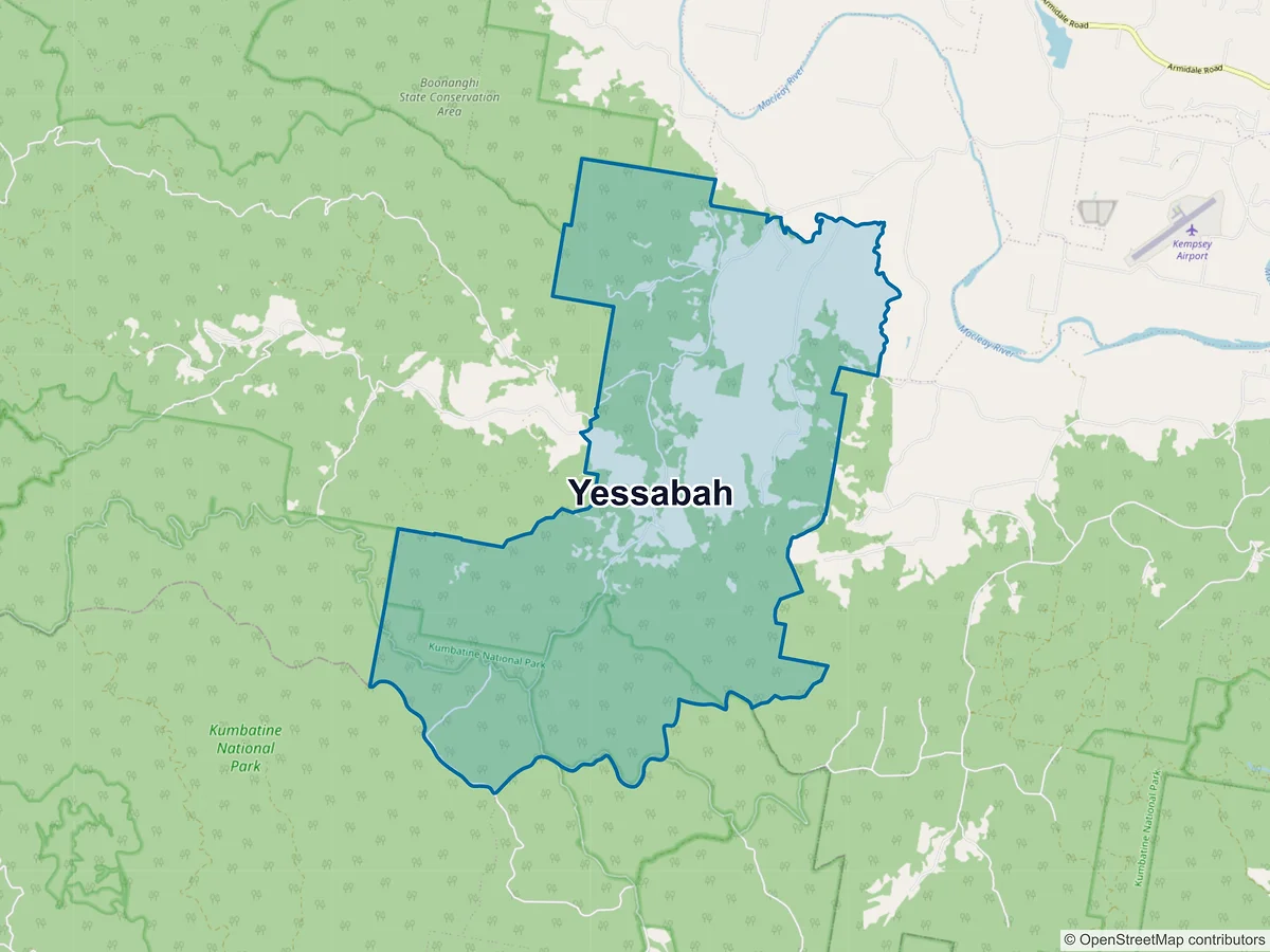 Map of Yessabah, NSW, Australia