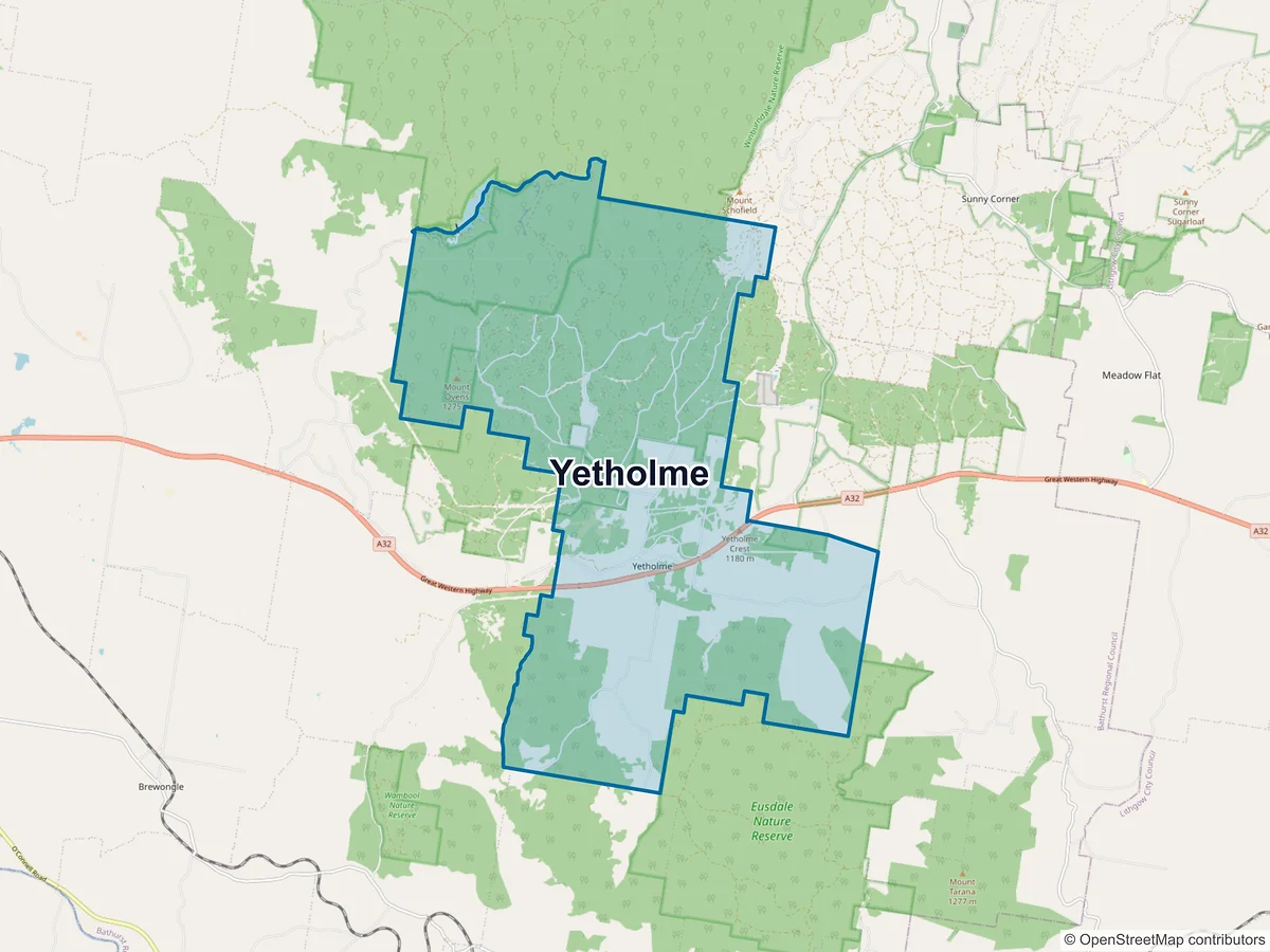 Map of Yetholme, NSW, Australia