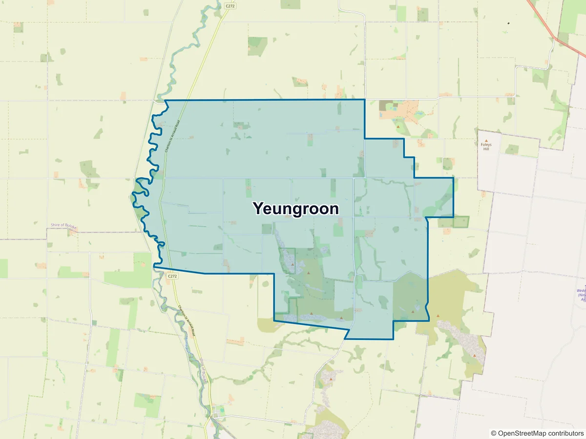 Map of Yeungroon, VIC, Australia