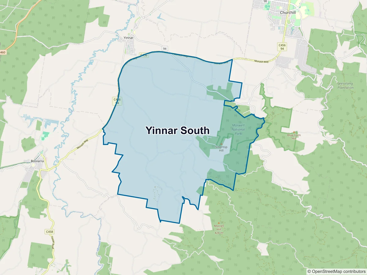 Map of Yinnar South, VIC, Australia