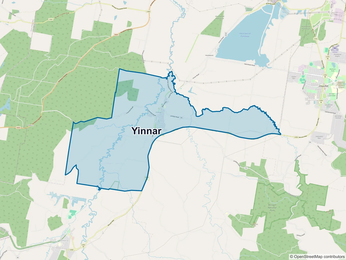 Map of Yinnar, VIC, Australia