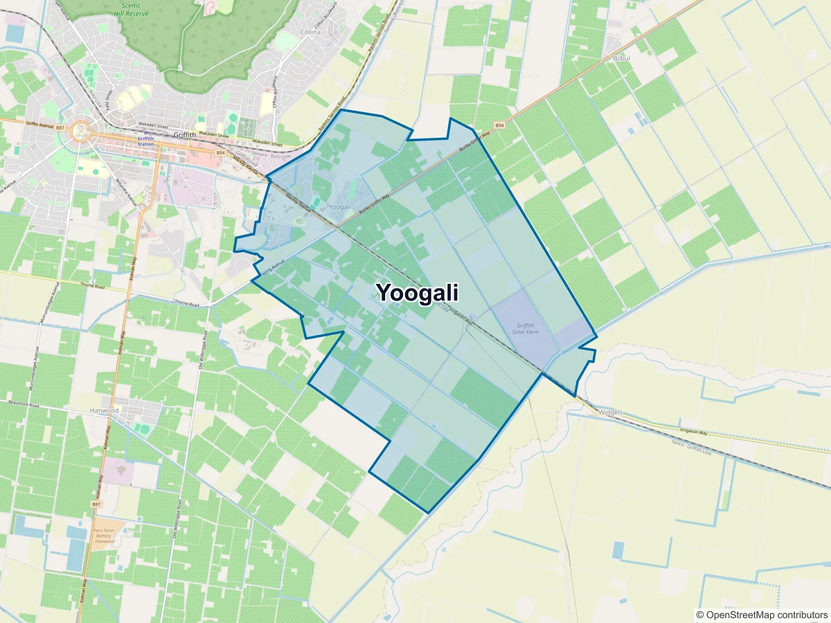 Map of Yoogali, NSW, Australia