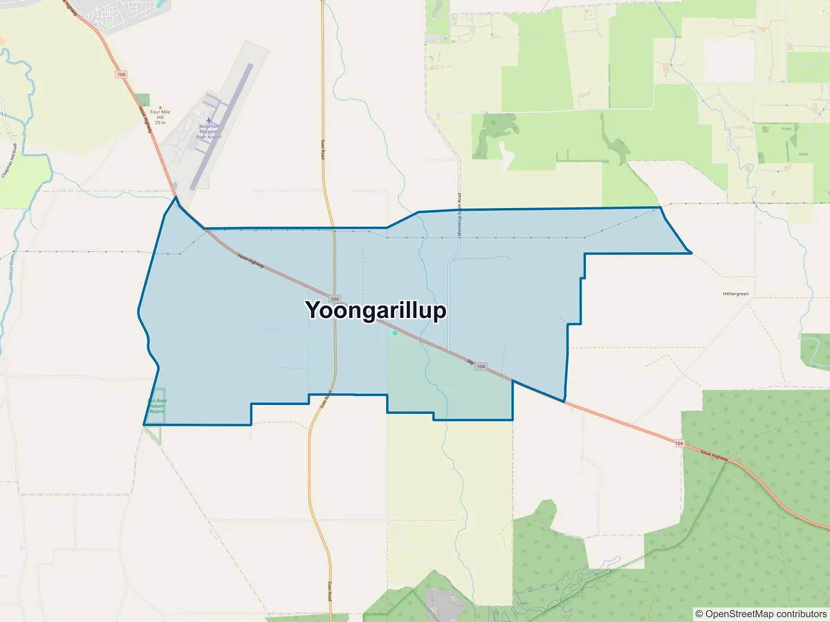 Map of Yoongarillup, WA, Australia