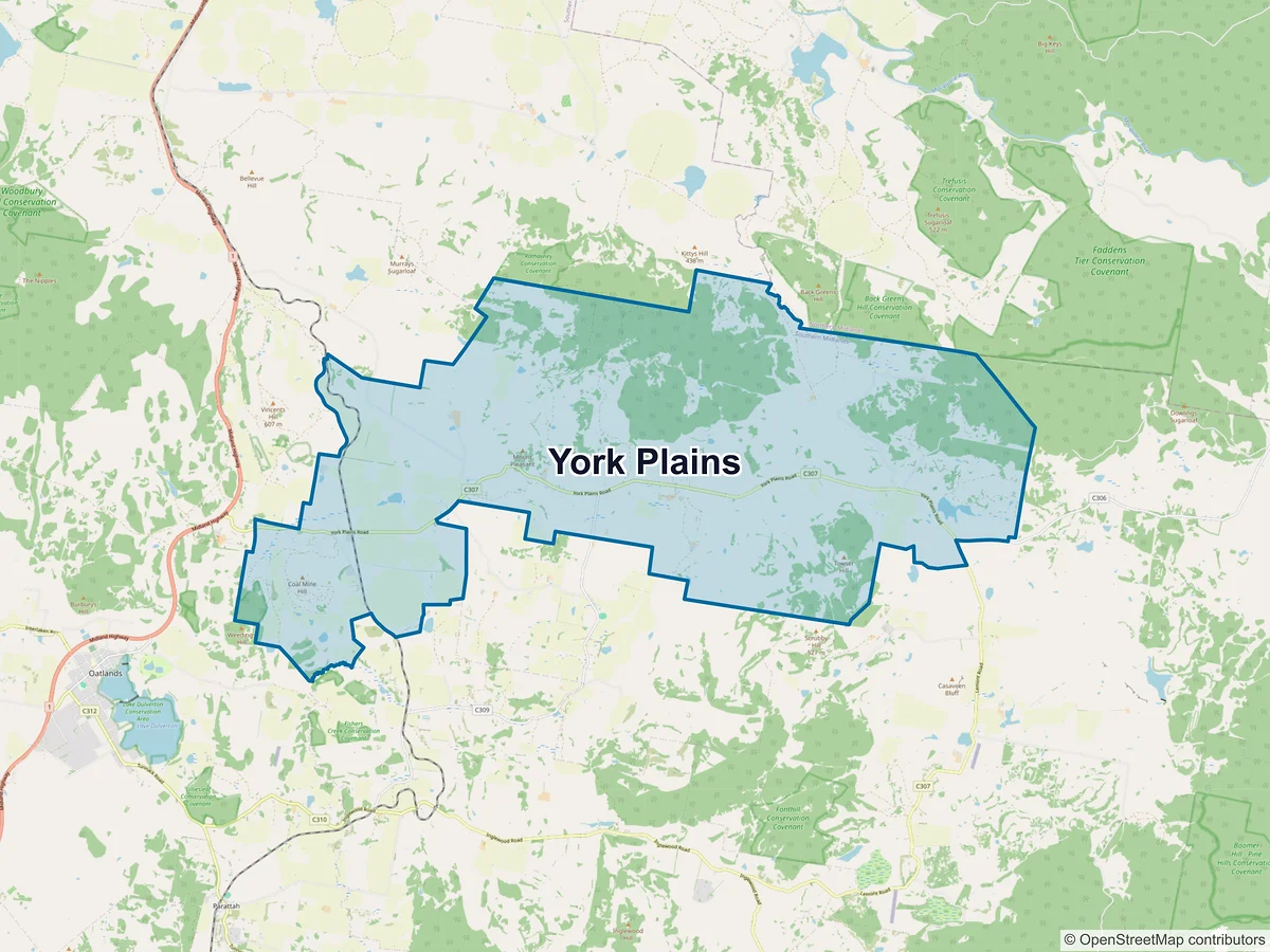 Map of York Plains, TAS, Australia