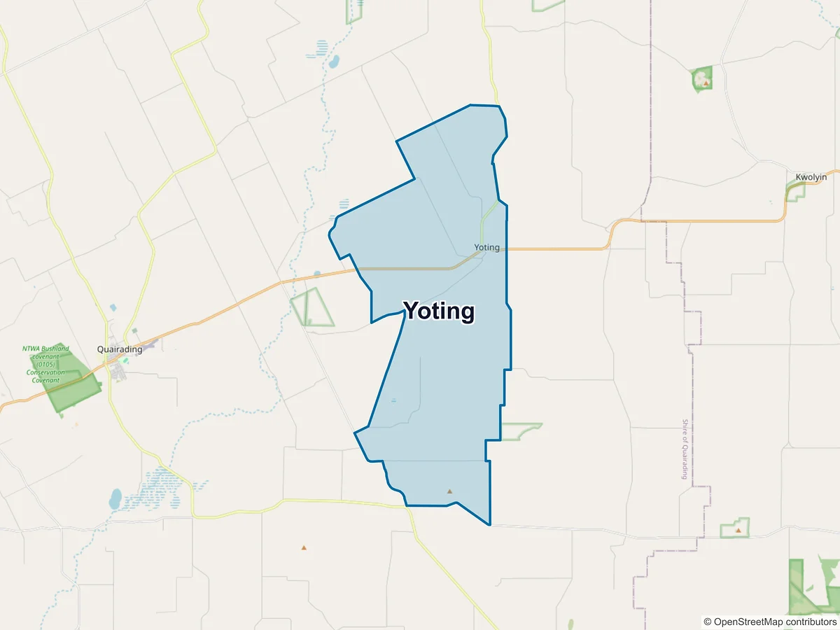 Map of Yoting, WA, Australia