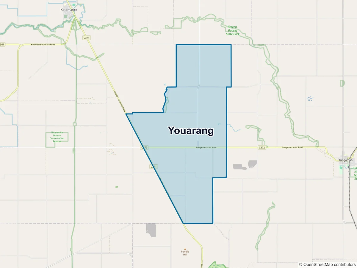 Map of Youarang, VIC, Australia
