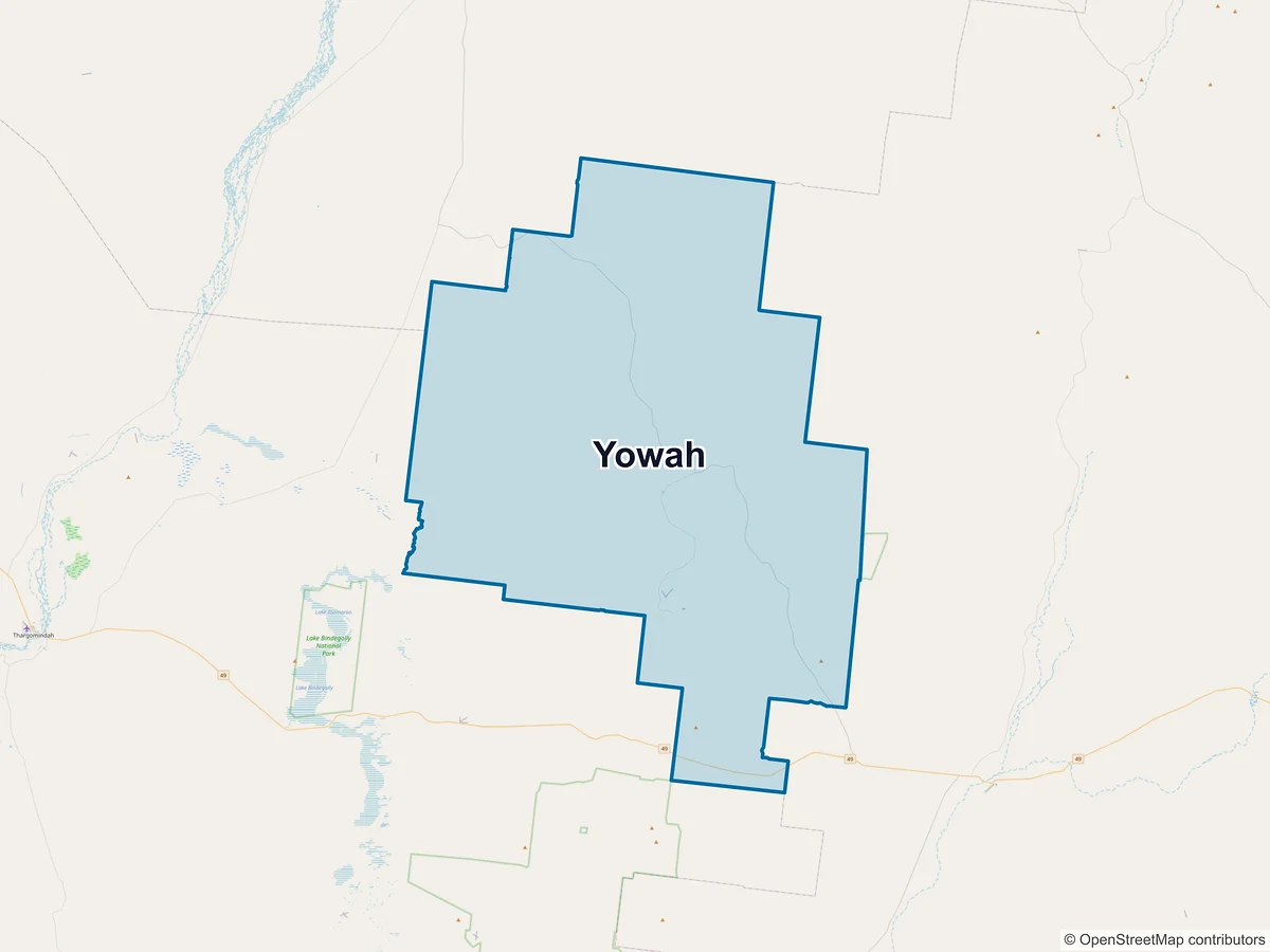 Map of Yowah, QLD, Australia