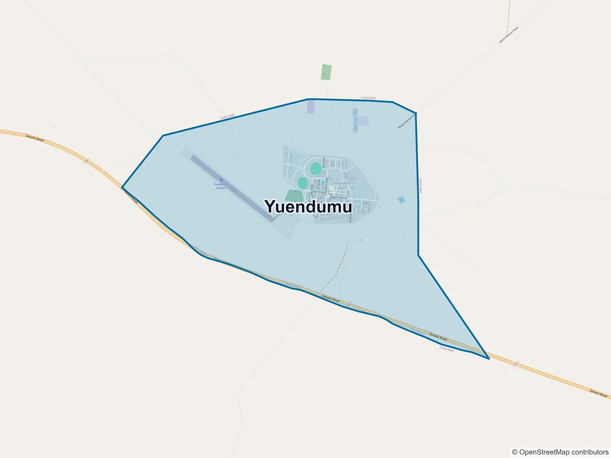 Map of Yuendumu, NT, Australia