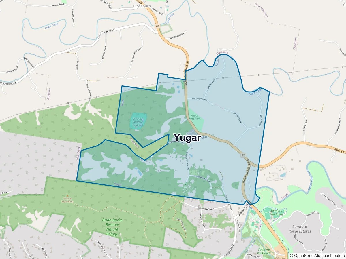 Map of Yugar, QLD, Australia