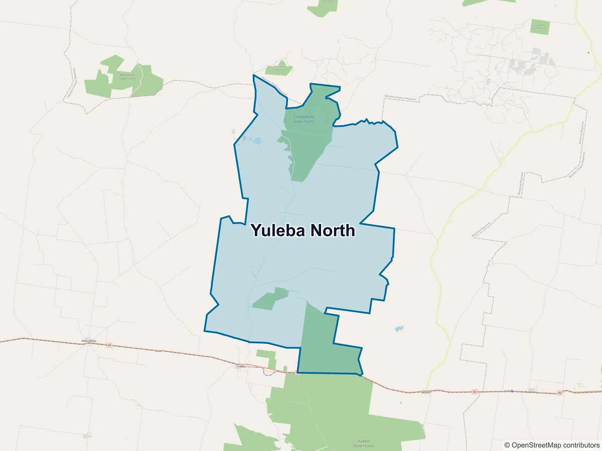 Map of Yuleba North, QLD, Australia