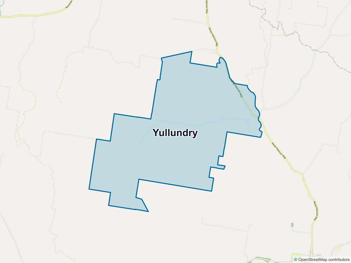 Map of Yullundry, NSW, Australia