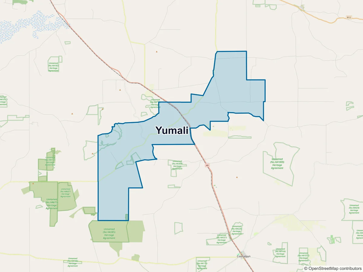 Map of Yumali, SA, Australia