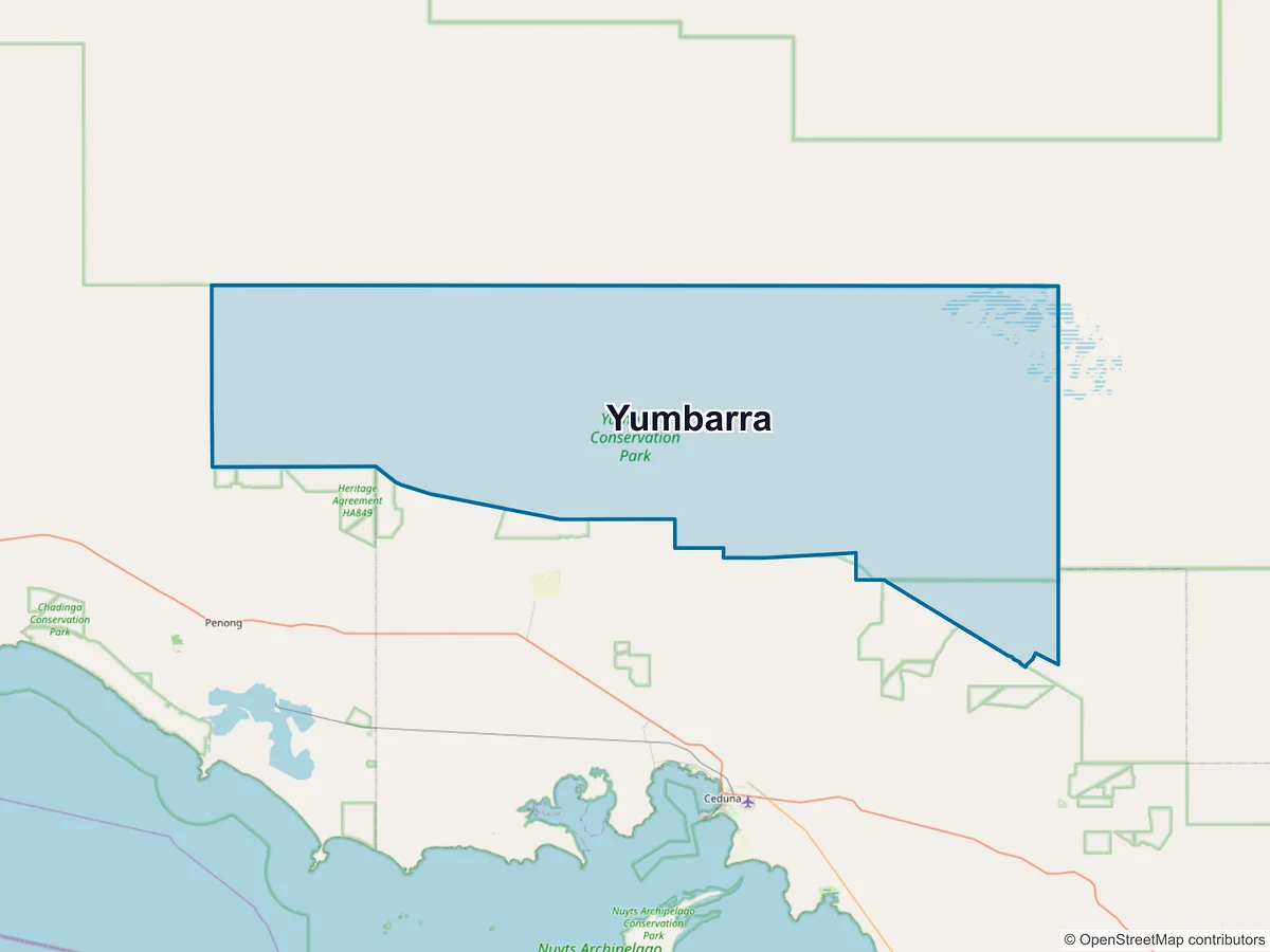 Map of Yumbarra, SA, Australia